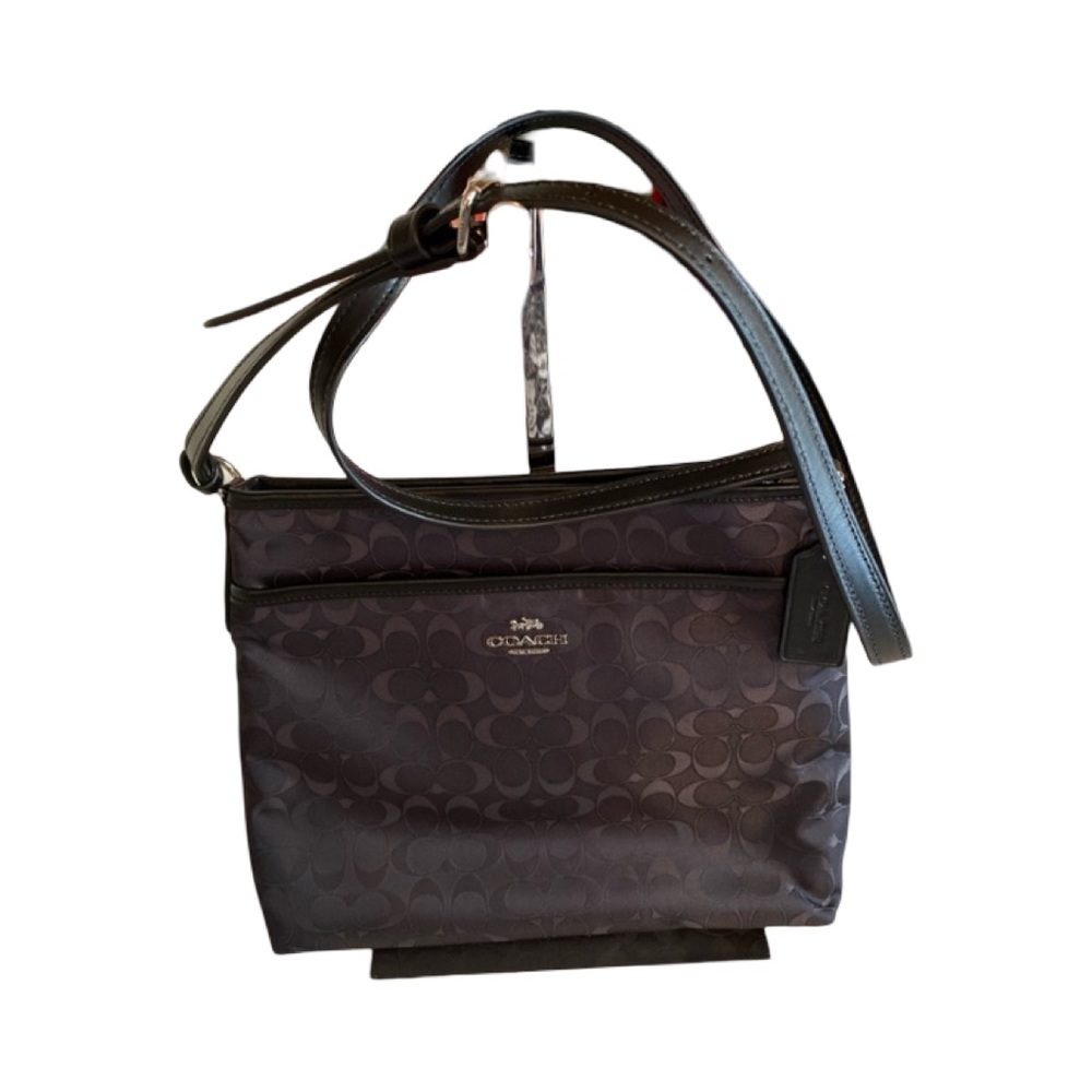 Coach Signature Nylon Zip File Crossbody Bag - Picture 2 of 5